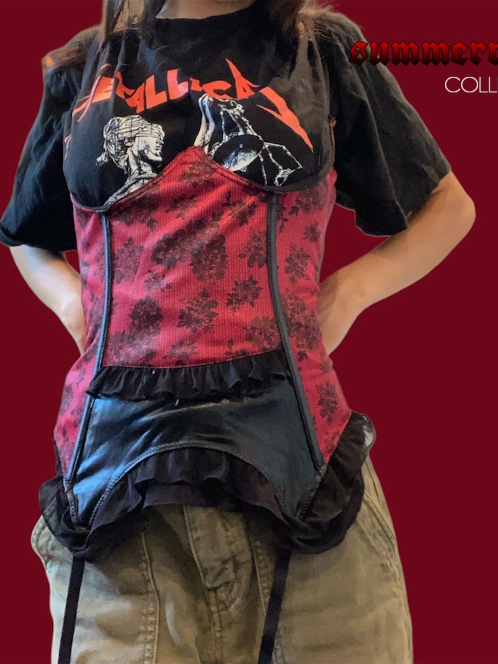 Vintage Y2k Gothic Fantasy Lingerie Open Cup Corset